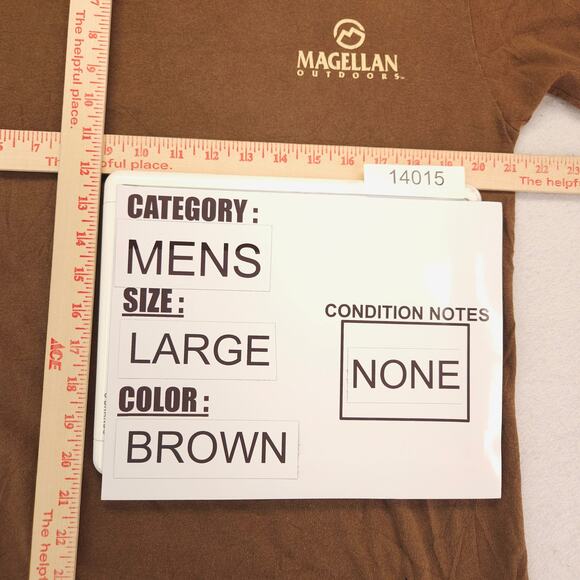 Magellan Outdoors Short Sleeve Crew Neck T-Shirt Mens Size Large L Brown - Picture 7 of 9